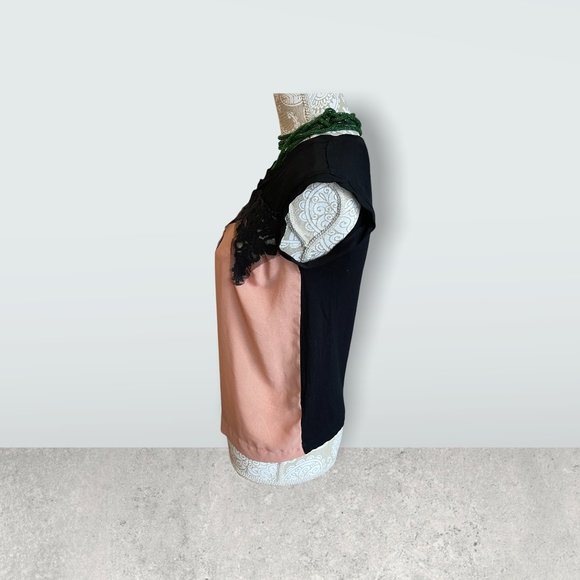 Chloe K chiffon mauve and black top size small. - Picture 4 of 7